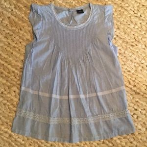 Girl's Blue Short-Sleeved Blouse; Size L (10)